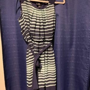 Navy dress with light blue stripes Medium